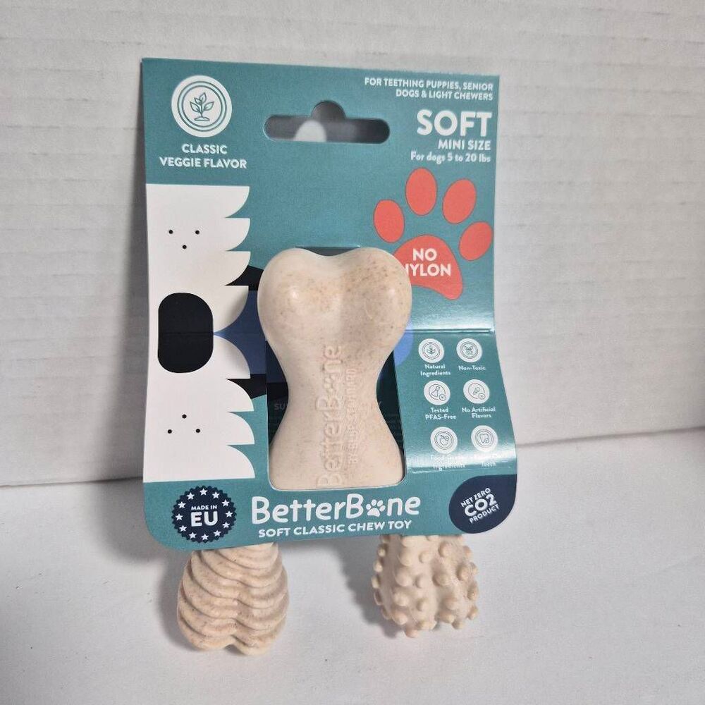 NIB 6pk BetterBone Mini Soft Classic Veggie Flavor Dog Chews Treats Toys